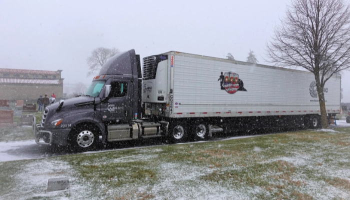Classic Carriers truck for Wreaths Across America volunteer event.